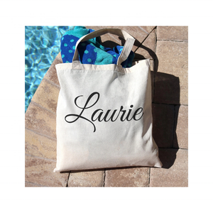 Nom personnalisé indien léger abstrait bohème durable brodé 100% coton recyclable à la main nouveauté sac fourre-tout - Product Image 1