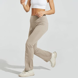Women's Cross High Waist Yoga Flared <b>Pants</b> Casual Hip Lifting <b>Dance</b> Sports Fitness Sweat-Wicking Breathable Elastic Waist Leg - Product Image 2