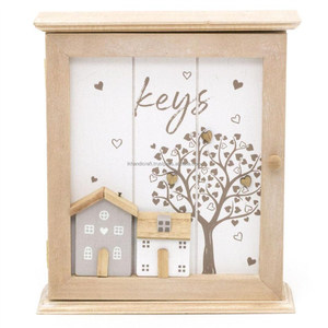 Private Label Customised White Wooden Modern Multifunctional <b>Key</b> Box Holder Double Tiers <b>Wall</b> Mount Detachable Storage Holders - Product Image 3