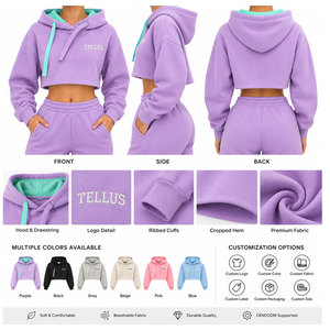 Produit tendance : Sweat à capuche pour femme, haute qualité, prix abordable, en molleton de coton décontracté, service OEM - Product Image 5