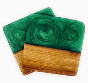 Sous-verres et dessous-de-plat en bois et résine de qualité supérieure, décoratifs pour table, bar, cuisine, maison, salle à manger - Product Image 2