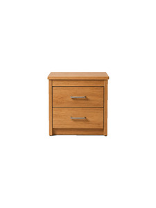Mueble de Almacenamiento Moderno de Madera Marrón Claro con 2 Cajones y Diseño de Panel Plano para Sala de Estar y Dormitorio - Product Image 1