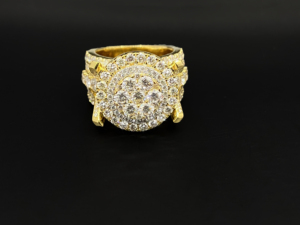 Montre-bague de luxe en argent sterling plaqué argent avec moissanite taille brillant rond, sertie à griffes, design couronne unisexe, pour usage quotidien - Product Image 4