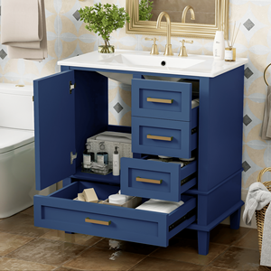 Modern 30\" Bathroom Vanity Soft-Closing <b>Storage</b> Cabinet with 3 <b>Draw</b> Sink Combo Set Urban Style Vanities - Product Image 1