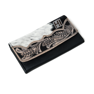 Tendance Vintage Western Fashion peau de vache Hairon portefeuille pour femmes Logo personnalisé plusieurs emplacements RFID OEM femmes sac pochette - Product Image 3