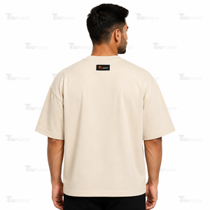 T-shirts oversize pour hommes, mode hip-hop, 100% coton, tissu lourd 220g, manches courtes, col rond, coupe urbaine, séchage rapide, respirant - Product Image 4