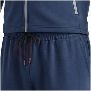 Veste de survêtement bleu marine pour homme, manches longues, col montant, fermeture éclair sur le devant, poches latérales, couleur unie, coupe sportive, coupe régulière, vêtement d'automne - Product Image 5