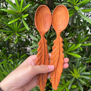Cuchara de madera vietnamita con diseño de margarita, cuchara de madera de roble con mango de flor de margarita, cuchara de madera con forma de mariposa y flor - Product Image 3
