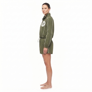 Ensemble coupe-vent personnalisé pour femme : veste à capuche zippée et short cycliste taille haute - Product Image 5