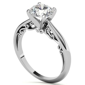 Anillo de Compromiso de Moissanita con Corte Redondo para Ella, Plata de Ley 925, Chapado en Oro Blanco, Anillo de Boda de Lujo, Regalo de Aniversario - Product Image 4