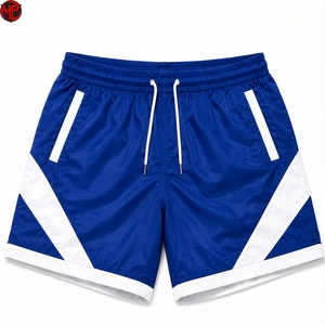 Conjunto Deportivo para Hombre, Chaqueta con Capucha Azul y Blanca con Cierre y Pantalones Cortos, Diseño Color Block, Transpirable, Cortavientos - Product Image 3