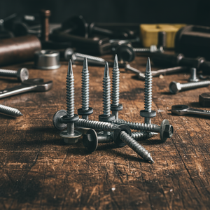 สกรูเจาะยึดหัวหกเหลี่ยม PDC รุ่น 12 เหล็กกล้าคาร์บอน คลาส 4.8 6.8 ชุบสังกะสี/ชุบกัลวาไนซ์ เกลียวหยาบ นิ้ว พร้อมแหวนรอง EPDM แบบเชื่อมติด - Product Image 1