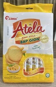 HALAL ATELA CORN CRISP GALLETAS 228G Bocadillo bajo en grasa y bajo en sal con sabor dulce y salado Textura crujiente Bolsita empaquetada - Product Image 5
