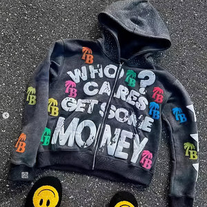 Fabricant de sweats à capuche personnalisés de haute qualité en spandex/polyester épais, 300-500 GSM, impression numérique hiver, impression 3D en relief - Product Image 4