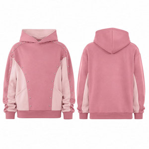 Ensemble de sweat-shirts pour homme OEM, 80% coton, 20% polyester, manches longues, imprimé, sweat-shirts oversize, couleur rose, sweat-shirts à capuche - Product Image 1
