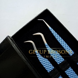 Ensemble de pinces à cils en acier inoxydable Blue Star avec découpe, outil de précision, emballage en boîte - Product Image 5