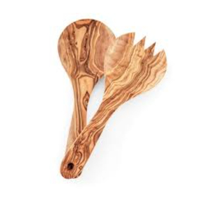 Ensemble de serveurs à salade en bois faits à la main, 2 pièces, cuillère et fourchette en bois pour mélanger, ustensiles de service de cuisine écologiques et antiadhésifs - Product Image 2