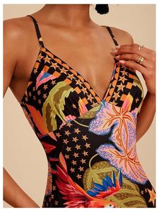 Vestido Camisero Casual de Verano para Mujer, con Estampado Tropical, Cuello en V, Sin Mangas, Midi, con Abertura Lateral, para Vacaciones en la Playa - Product Image 4