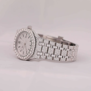Luxury Diamond Look Quartz <b>Watch</b> Stainless Steel Band Analog Wristwatch Round Case Sapphire Crystal for <b>Women</b> - Product Image 4