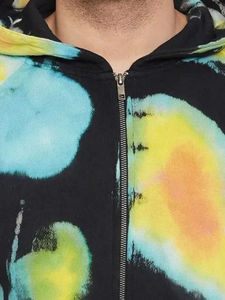 Chándal tie-dye para hombre adulto, color blanco y azul, con cremallera, talla grande, de forro polar, para hombre adulto. - Product Image 5