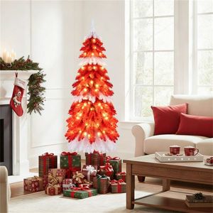 Albero di Natale Realistico da 1,5 m per Strawberry Shortcake, 301 Rami, 100 LED Bianco Caldo, Personalizzato Rosso+Bianco+Marrone in PVC/Metallo - Product Image 6