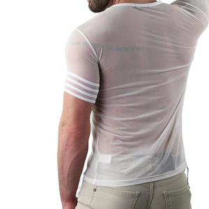 Men Mesh Summer T Shirt Lightweight Airflow Fabric Casual Fitness <b>Top</b> Men's Mesh Breathable T Shirt With Custom Design And Size - Product Image 3