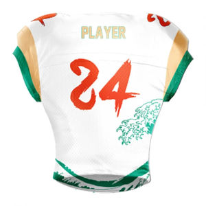 Maillot de football américain personnalisé en usine, imprimé par sublimation, pour équipes sportives, manches courtes, léger, en polyester, fournisseur OEM - Product Image 5