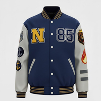 Veste Letterman pour homme, style baseball universitaire, hiver, 100% coton, col montant, design personnalisable, en vente
