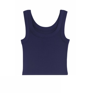 Camiseta sin mangas de algodón acanalado para mujer, top moderno y casual de algodón suave acanalado para dama. - Product Image 4