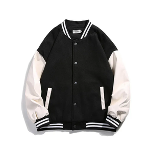 Chaqueta Varsity Personalizada de Lana y Poliéster para Hombre, Estilo Bomber de Béisbol, Cortavientos, Manga Larga, con Botones, Ropa Exterior Universitaria - Product Image 4