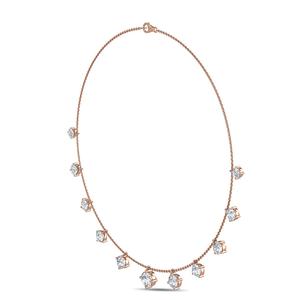 Collier chaîne à pendentif en diamant de laboratoire taille ronde, 3,95 CTW, or rose 9K, 18 pouces - Product Image 1