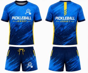 Wholesale Custom Men's Short Sleeve V-neck 100% <b>Polyester</b> Pickleball Jersey Breathable Quick Dry OEM Best Quality Custom Design - Product Image 1