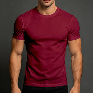 Camiseta de Corte Ajustado para Hombre, Cuello Redondo, Algodón Suave, Ropa Casual Cómoda, Prenda de Moda Premium Estadounidense - Product Image 1