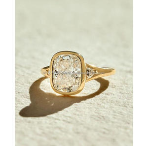 IGI/GIA Lab Grown Cut Diamond Vintage 14k Yellow Wedding/Engagement Ring Unisex Fine White Gold <b>for</b> Anniversary Party-Worthy - Product Image 1