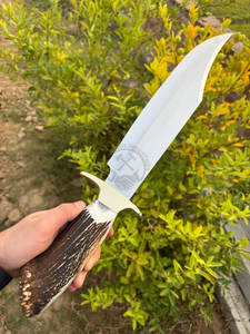 Cuchillo de caza J2 de acero hecho a mano, nuevo, con mango de asta de ciervo, cuchillo Bowie de supervivencia coleccionable, los mejores cuchillos de hoja fija afilados. - Product Image 3