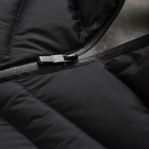 Men's <b>Black</b> Reversible Breathable Stand Collar Puffer <b>Vest</b> Zipper Closure Fleece Lined Windproof Winter Outerwear Casual Style - Product Image 6