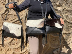 กระเป๋าสะพายไหล่หนังโบฮีเมียนทำด้วยมือแท้ใหม่ - Product Image 4