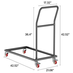 Carrello Porta Sedie Pieghevole in Metallo Resistente, Capacità 300 LBS, Forma a L, Posizionamento Verticale, per 25 Sedie - Product Image 5
