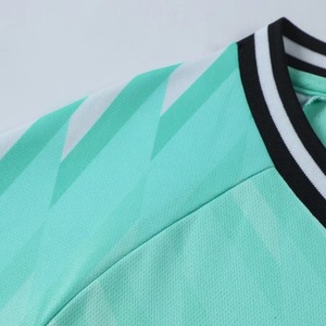 Conjunto de Camiseta de Fútbol para Hombre, Verde Menta, Cuello en V, Manga Corta, Impresión Sublimada, Absorbe la Humedad, Corte Regular, para Todas las Temporadas, Ropa para Adultos - Product Image 2