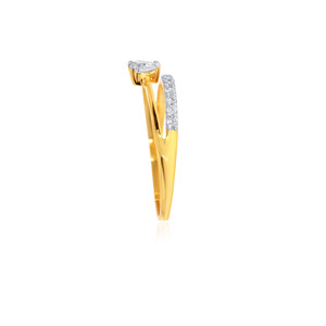 แหวนเพชรรูปหัวใจ Rising Heart Dazzle แหวนเพชรรูปหัวใจ ทอง 14K พร้อมดีไซน์วงแหวนคู่ - Product Image 4