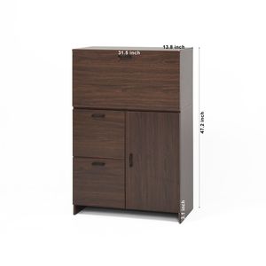 Bureau d'ordinateur pliable avec tiroir de rangement et étagères pour la maison, le bureau, la cuisine ou la chambre d'étudiant - Product Image 5