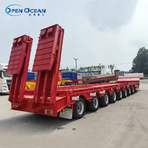 Brand New 50 Ton Trailer Low Platform Utility Trailer Extendable 7 Axle Gooseneck Low Boy Low Bed Trailer