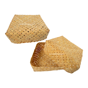 Natural <b>Bamboo</b> Woven Storage Box Flexible Handmade Basket for Food Storage Home <b>Craft</b> Gift - Product Image 1