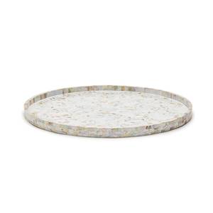 Round Modern Serving Tray Mother Pearl Seashell Multi-functional Organizer for Breakfast Traditional Engraved Design Home Decor - Product Image 2