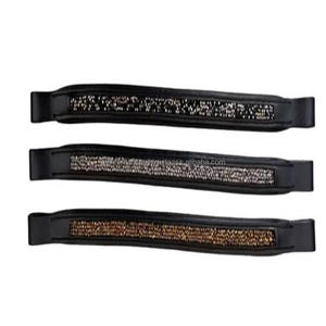 กำไลหนังรูปม้าคริสตัลประกายหลากสีแบบงานแฮนด์เมดฝังโดยวิธี Hotfix ช่องเปล่าสีน้ำตาลดำ - Product Image 5