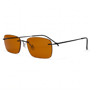 Gafas de Sol Fotocromáticas con Montura Cuadrada de Titanio sin Aro, Lentes de Resina Gris Cómodas y Protección UV420 con Luteína - Product Image 2