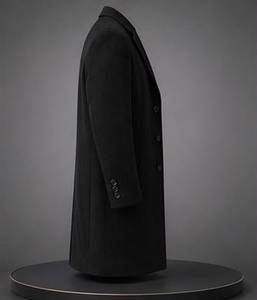 Custom Men's Premium Wool Overcoat | Winter Knee-Length Coat | <b>Quilted</b> Satin Lining | <b>Single</b> Button Closure | OEM ODM - Product Image 3
