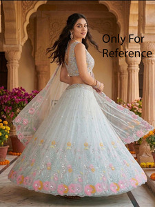 Indian Designer Readymade Lehenga Choli Dupatta Soft Net Embroidery Sequence Work for Wedding & Party <b>Bollywood</b> <b>Outfit</b> - Product Image 1