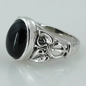 Black Onyx <b>Ring</b> 925 Sterling <b>Silver</b> Handmade Boho <b>Statement</b> Promise <b>Ring</b> for Women Natural Oval Black Onyx <b>Ring</b> July Birthstone - Product Image 1