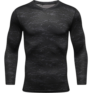Printed Rash Guard Tee <b>Men</b> Long Sleeve Base Layer T-<b>Shirt</b> Spandex Polyester Sports <b>Compression</b> Top <b>Men</b> Workout Wear Tight <b>Shirt</b> - Product Image 4